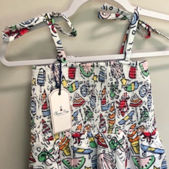 NWT Classic Prep Girls Smocked Hadley Dress Cool Cool Summer Print Size 10 - Picture 8 of 8
